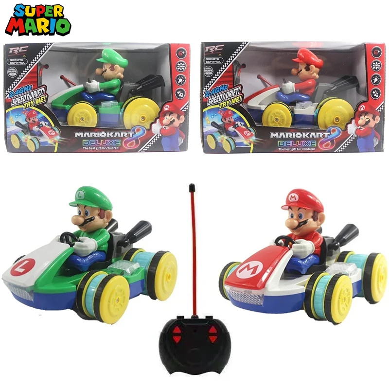 Game Super Mario Bros Remote Car for Kids Gift Action Toys Anime Figure Luigi Collectible Model Toy Children Birthday Xmas Gifts