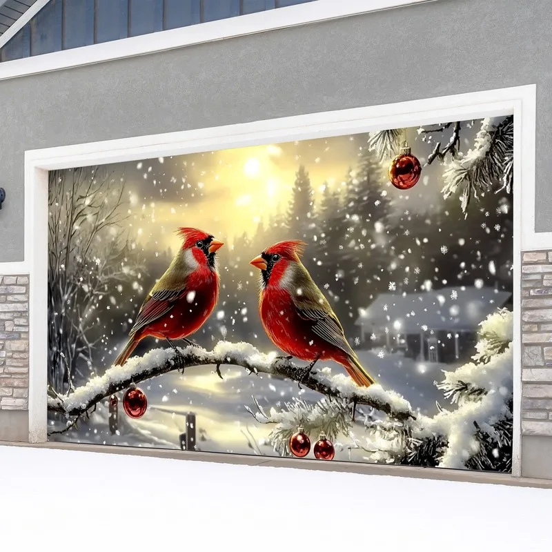 VIKAMA Christmas Mountain Cabin Tapestry, Fireplace Window Scene, Xmas Wall Hanging Decor for Bedroom Living Room Dorm
