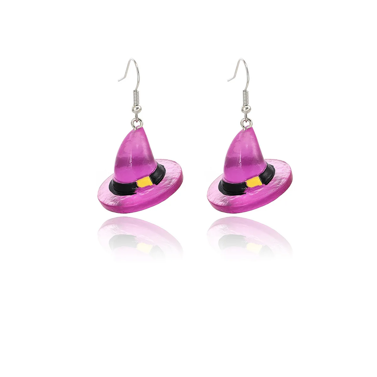 Halloween Theme Cartoon Resin Dangle Earrings for Women Ghost Pumpkin Witch Hat Death Funny Personality Earring