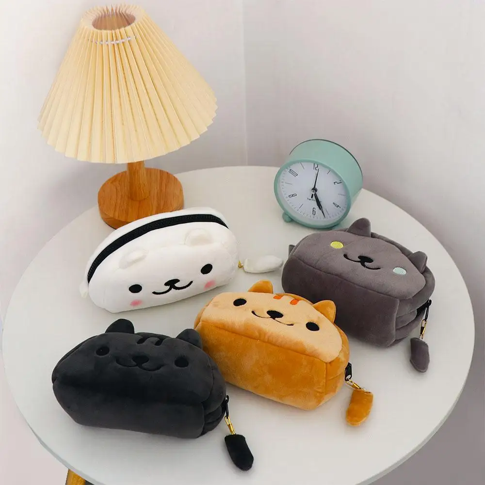 

Handbook Bag Makeup Organizer Cartoon Cat Large Capacity Cosmetic Cases Stationery Organizer Plush Pencil Bag Cat Pencil Bags