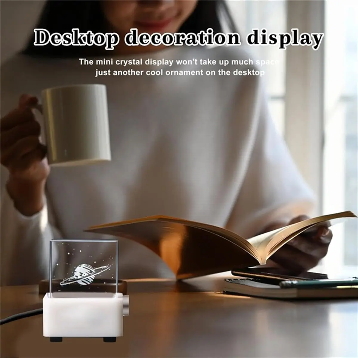 Crystal Holographic Desktop Decoration Smart Weather Station Digital Clock