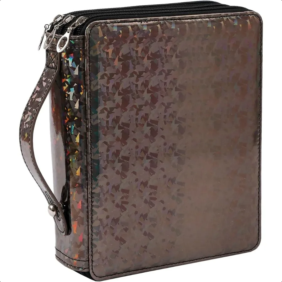 مقلمة ملونة ذات سعة كبيرة 124 فتحة من جلد البولي يوريثان مع سحاب إغلاق منظم محمول لأقلام الألوان المائية مثالية لـ