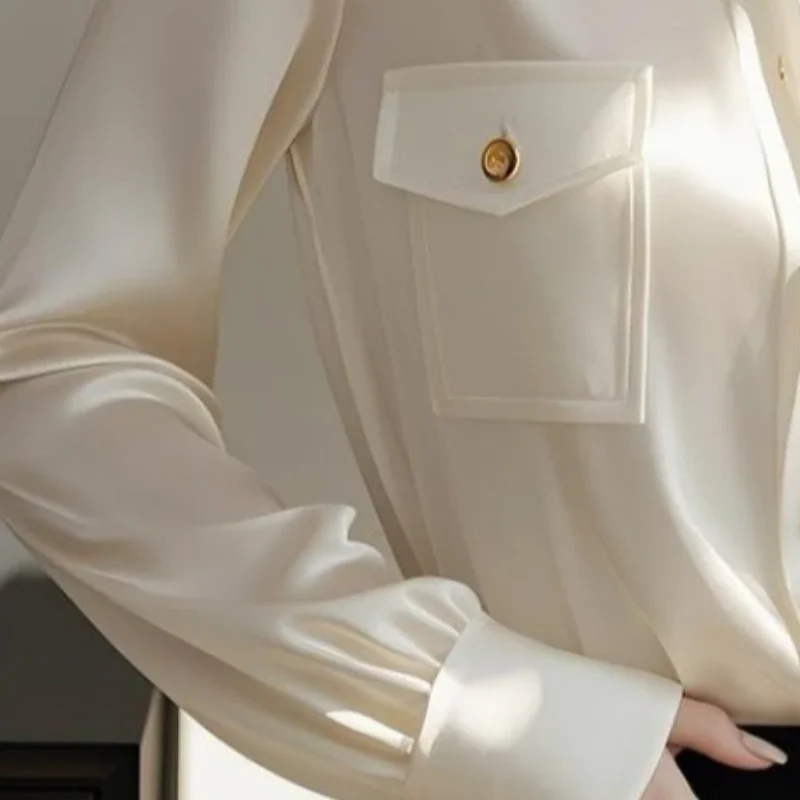 French Unique and Beautiful Small Fragrance Long Sleeve Shirt Women Pre-autumn  Foreign High-end European Goods Outside Coat