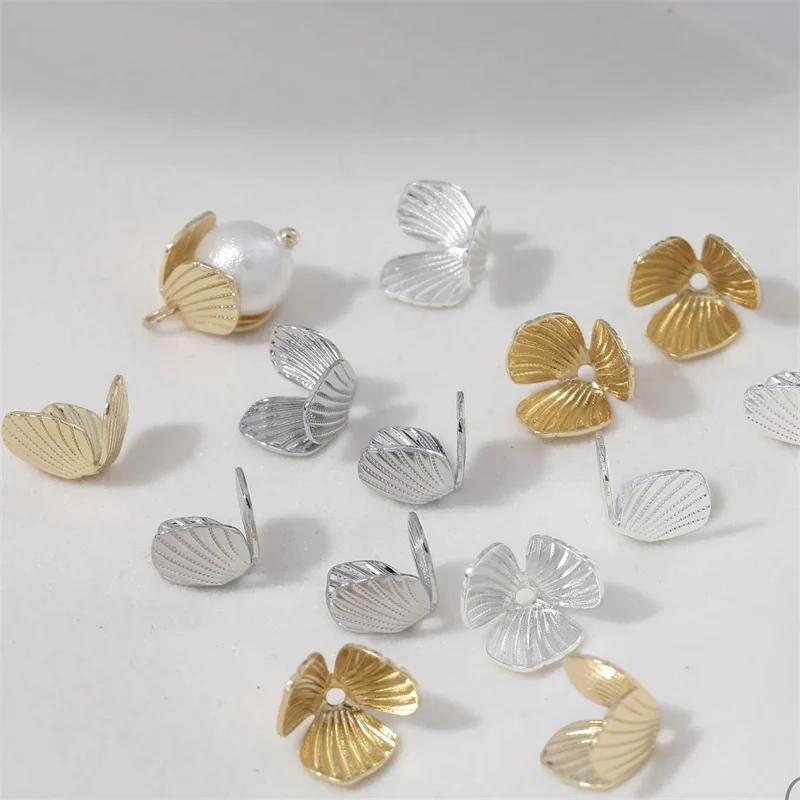 

New arrived 50pcs/lot color print cartoon flowers shape copper beads diy jewelry garment hair accessory