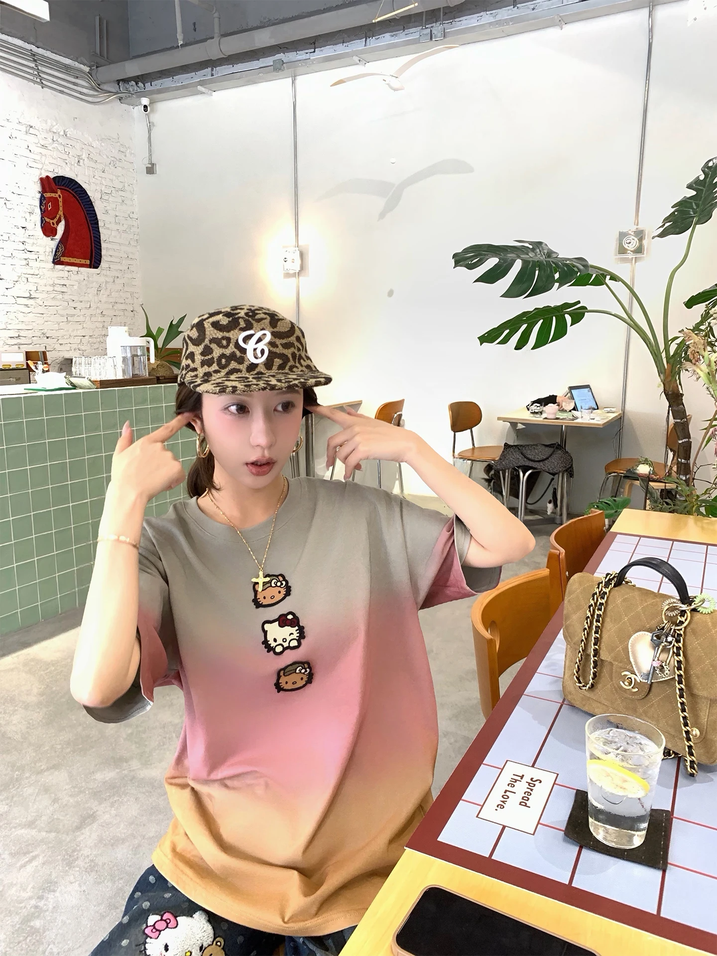 

Женская футболка свободного кроя с коротким рукавом и эффектом тай-дай, весна-лето, новинка, корейский стиль, свободный крой, стройнящий эффект, от Xuekeke