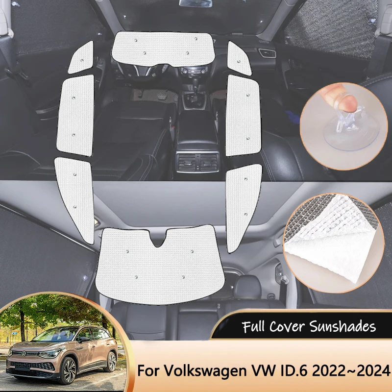 

For Volkswagen VW ID.6 2022~2024 2023 Full Covers Sunshades Sunproof Shade Covers Window Visors Windshield Car Accessories Auto