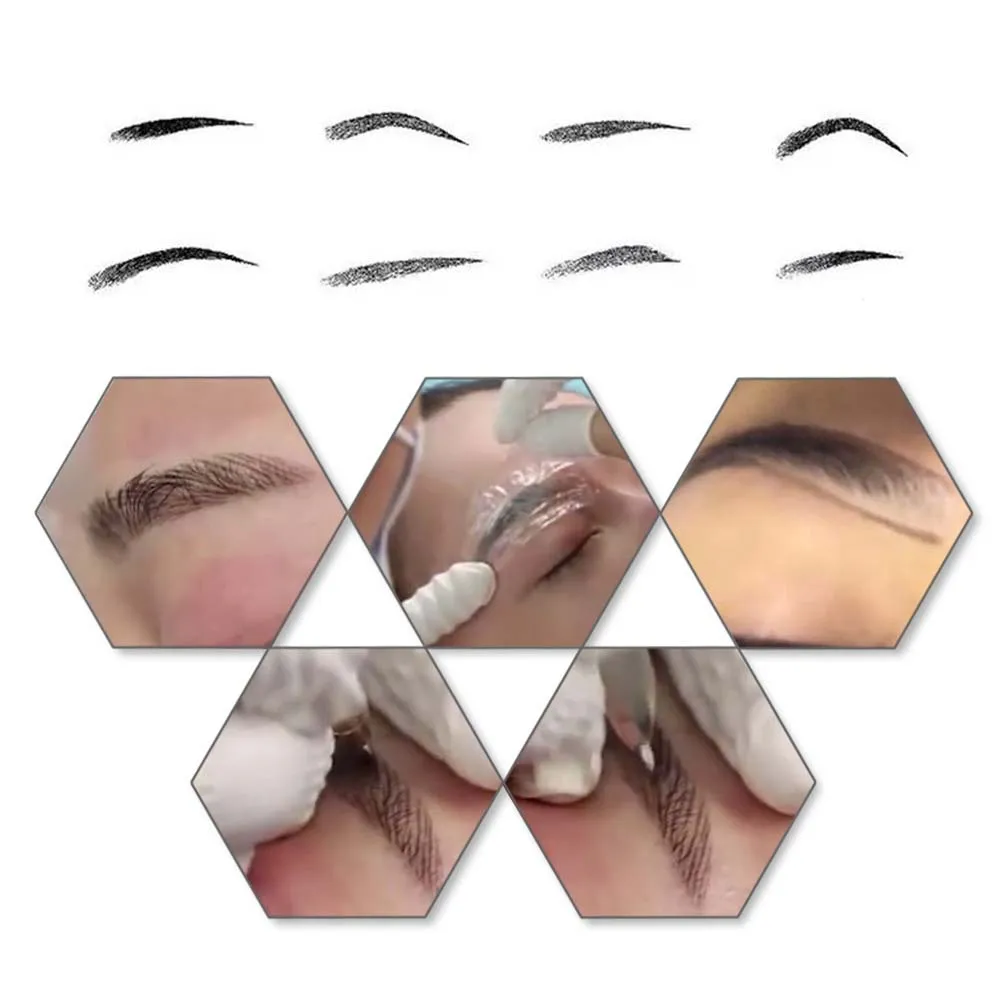 

Microblading Eyebrow Set Manual Pen Practice Skin Eyebrow Blades Pigment Ruler Tool Kit for Unique Eyebrow Art