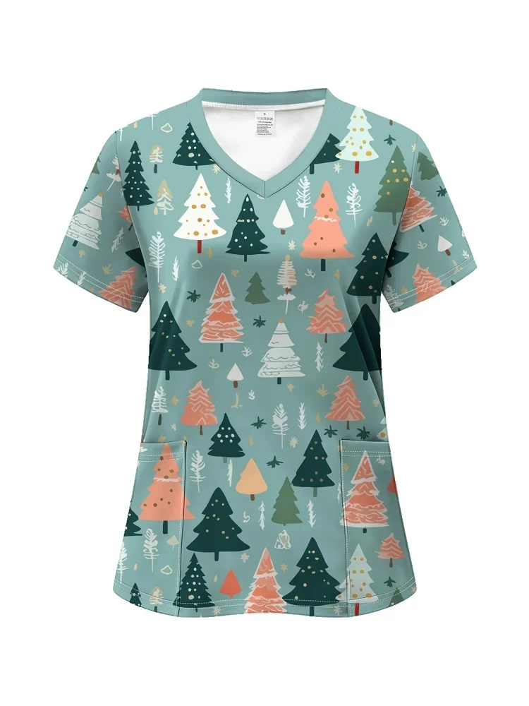 Клиническая униформа, женская униформа с принтом динозавра, ветеринарные скрабы, женские топы с v-образным вырезом и короткими рукавами, микроэластичная униформа медсестры, женская униформа