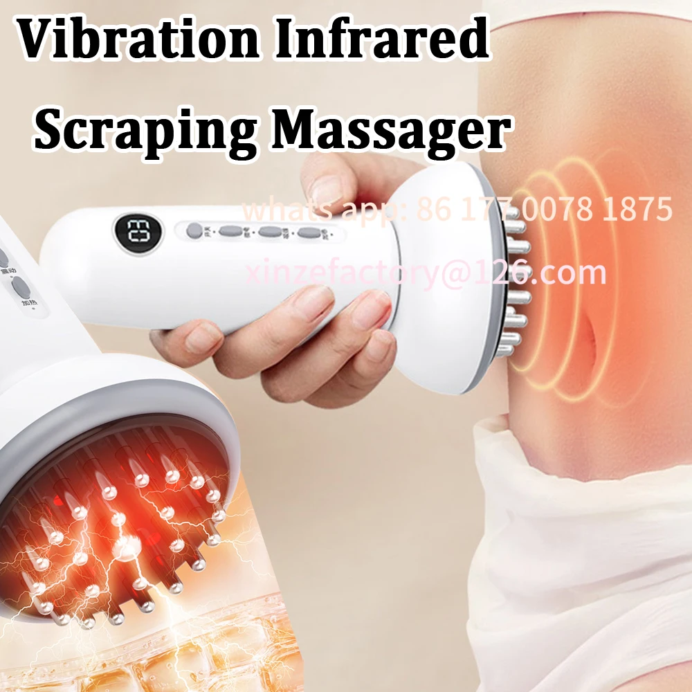 Customizable Electric Body Gua Sha Massager Fat Burning Scraping Slimming Meridian Brush Guasha Tool Vibration Infrared Anti