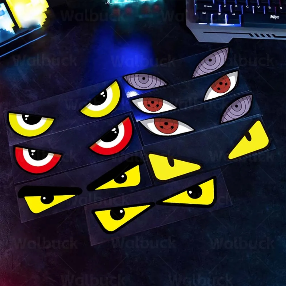 Motorcycle Reflective Devil Eyes Sticker Racing Scooter Headlight Body Side Fairing Fuel Tank Decoration Decal Accessories
