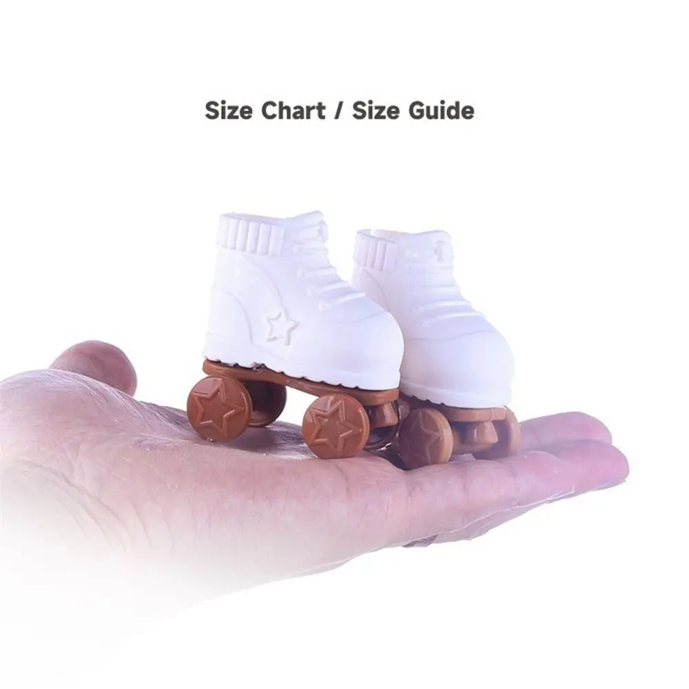 1 Pair Removable Figure Roll Skates Fits Foot Soles 4x3cm PVC 1/6 Skating Shoes Mini Roller Skates For Paula /Salon /Mia