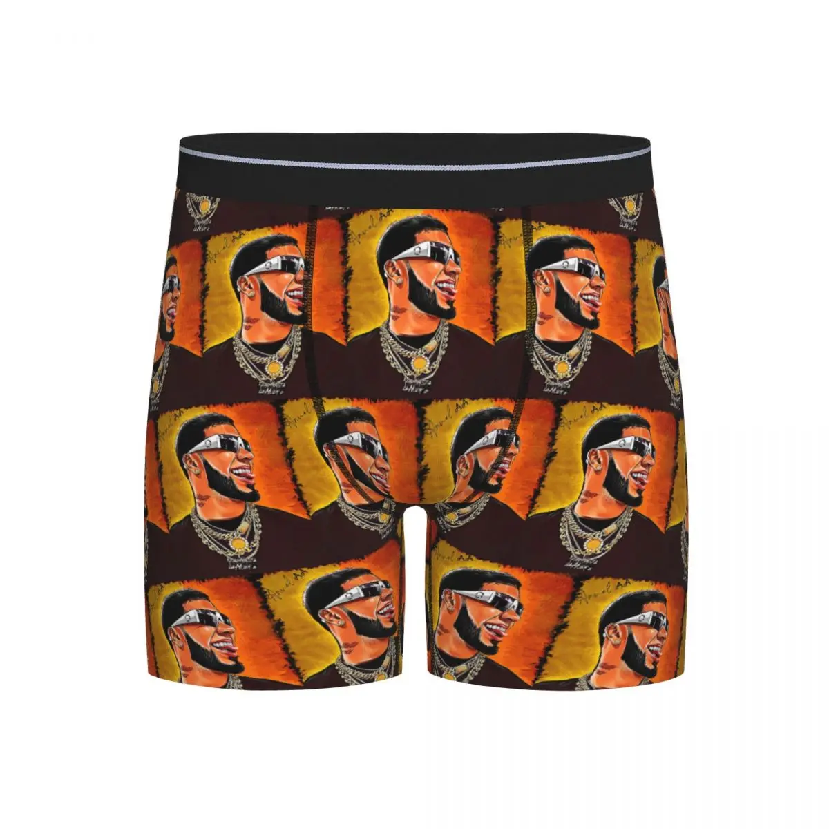 

Long Boxer Underpants Shorts Rapper Anuel AA Art Panties Men's Soft Underwear for Homme Man Boyfriend Gift