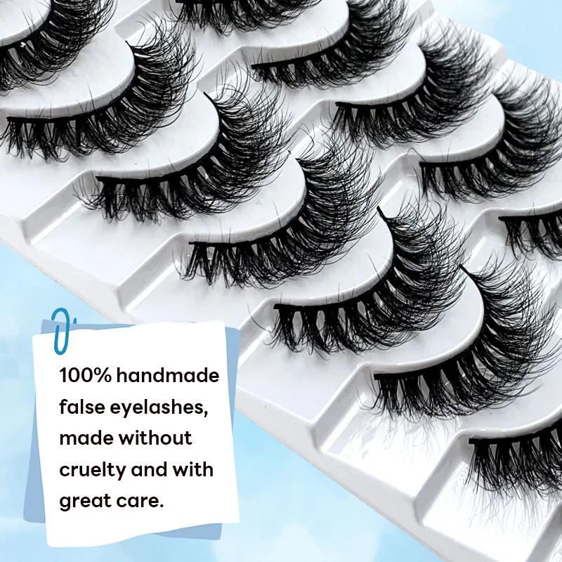 

Hinarin Fluffy Handmade Eyelashes Mink Strip Volume Reusable Flase Natural Soft Full Thick Wispy Fake Lashes Cilios Maquillajes