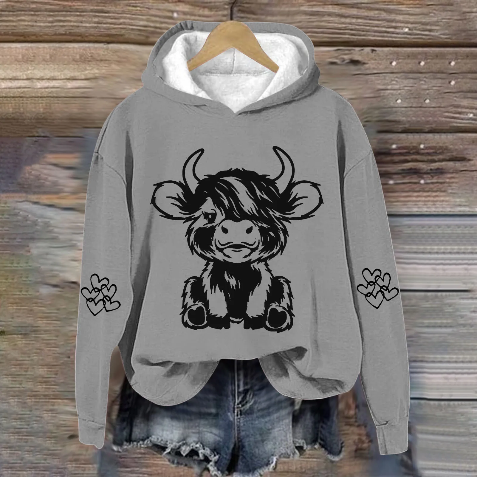 Woman Clothing Cow Sweatshirts For Woman Clothes For Women Western Cow Print Shirt Country Western Sweatshirt