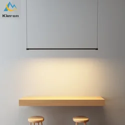 Nordic Modern Long Strip LED Chandelier Bedroom Office Study Bedside Pendant Lamp Living Room Decoration Lighting Pendant Lights