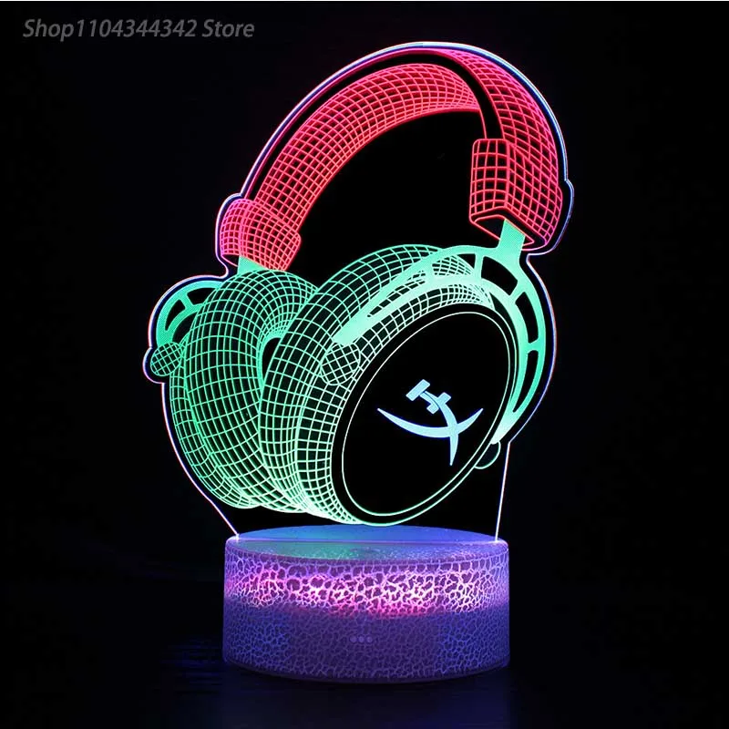 3D DIY Acrylic Creative Guitar Earphones Night Lights Living Room Bedhead Creative Accessories Gift Display Lights USB Atmospher