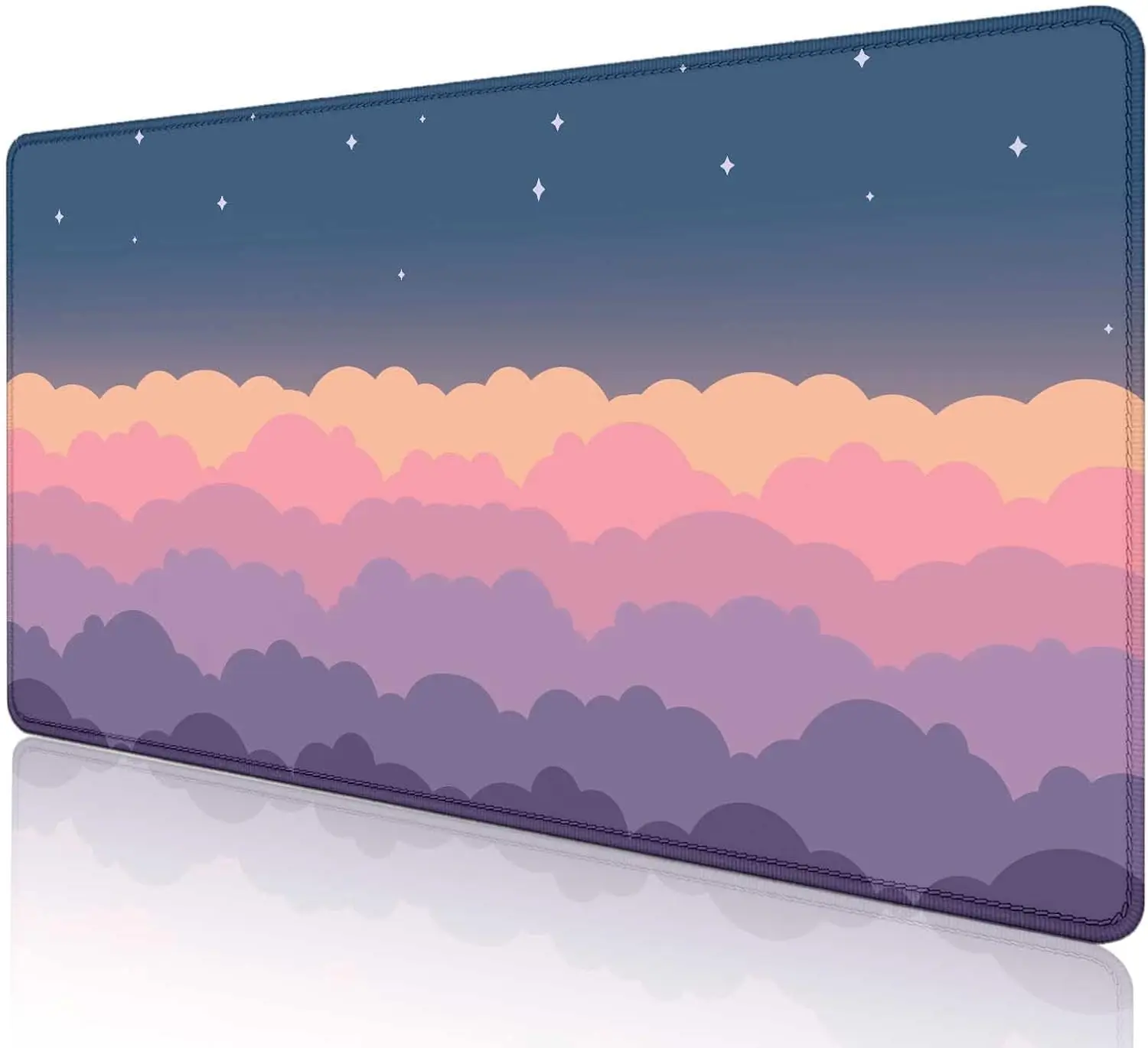 Niedliches lila Wolken-XXL-Mauspad – Kawaii-volles Schreibtischunterlage für Gamer-Mädchen und ästhetische Desktop-Dekoration
