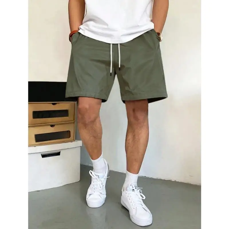 

Loose Men's Casual Pants Autumn Season Dstring Bag Inserted Trousers Ci Walk Vintage Sle Nine Points Length Elastic Micro