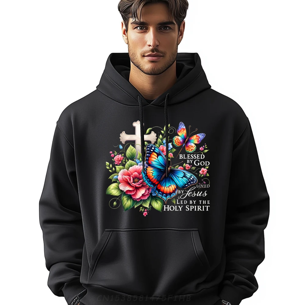 

Butterfly Loose Long Sleeve Street Hoodies Crewneck Men Hoodies Birthday Coat Mother Day