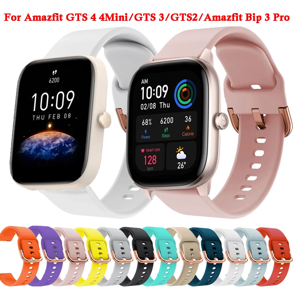 20mm Band For  Amazfit GTS 2 Mini GTS4 Mini Smart Watch Strap For Amazfit Bip 3 Pro GTS 3 GTS 4 GTR Mini Soft Silicone Bracelet