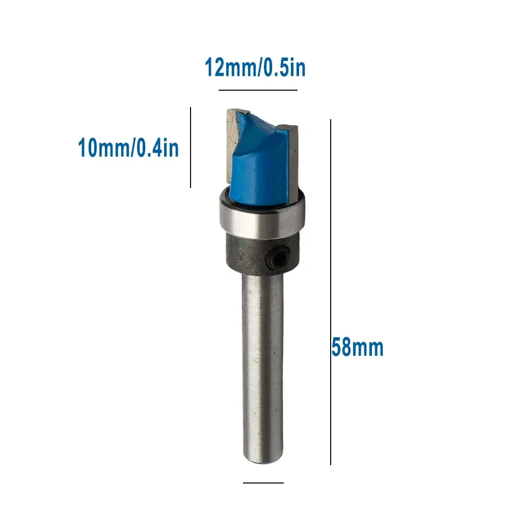 1PCS 1/4 In 6mm Shank Cutter Router Bit Trimming Woodworking Milling Cutter Dual Blades Mortise Template Flush Trim Router Bit