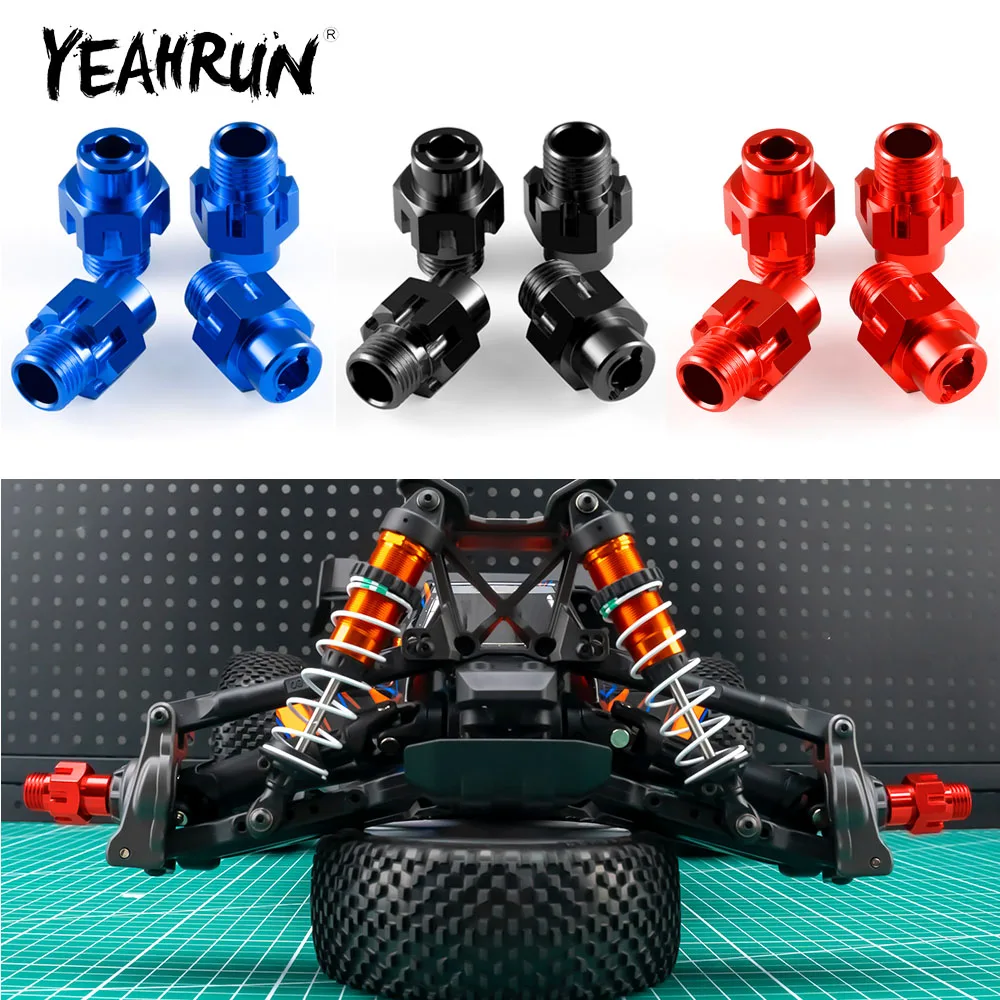 

YEAHRUN 4Pcs Aluminum Alloy Hex Wheel Hub Adapters for Traxxas Jato VXL-2S 1/8 RC Car Upgrade Parts