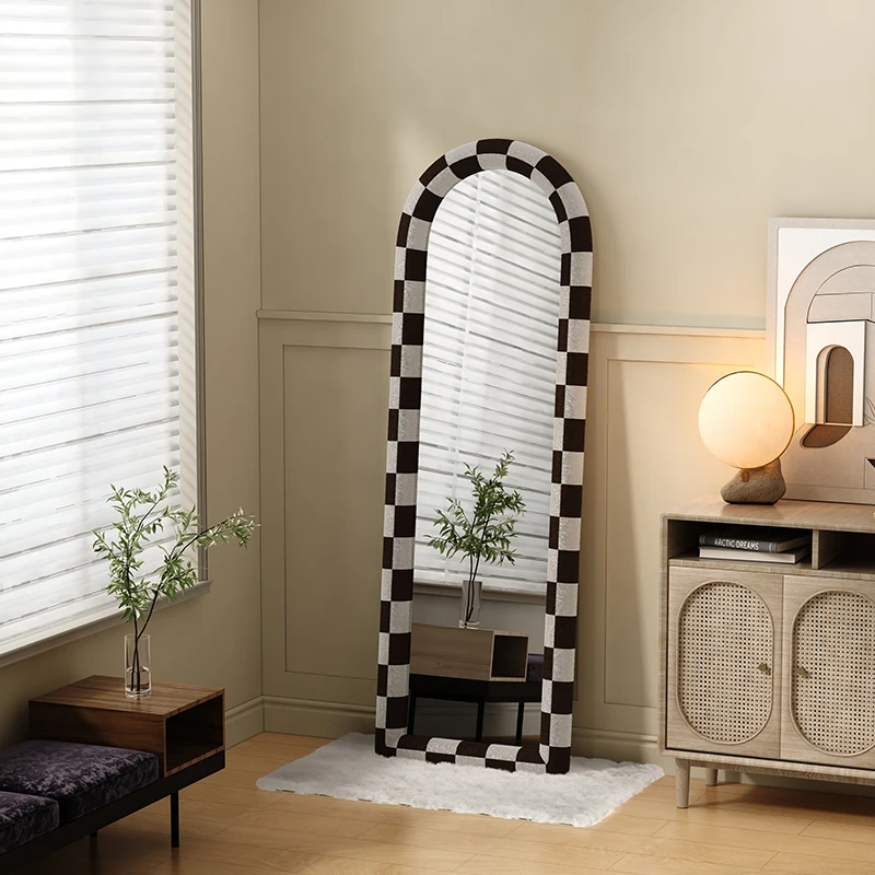 

Simple Maiden Household Mirror Blocks Fabric Wall Porch Full Body Mirror Blocks Fitting Cool Miroir Mural Household Products