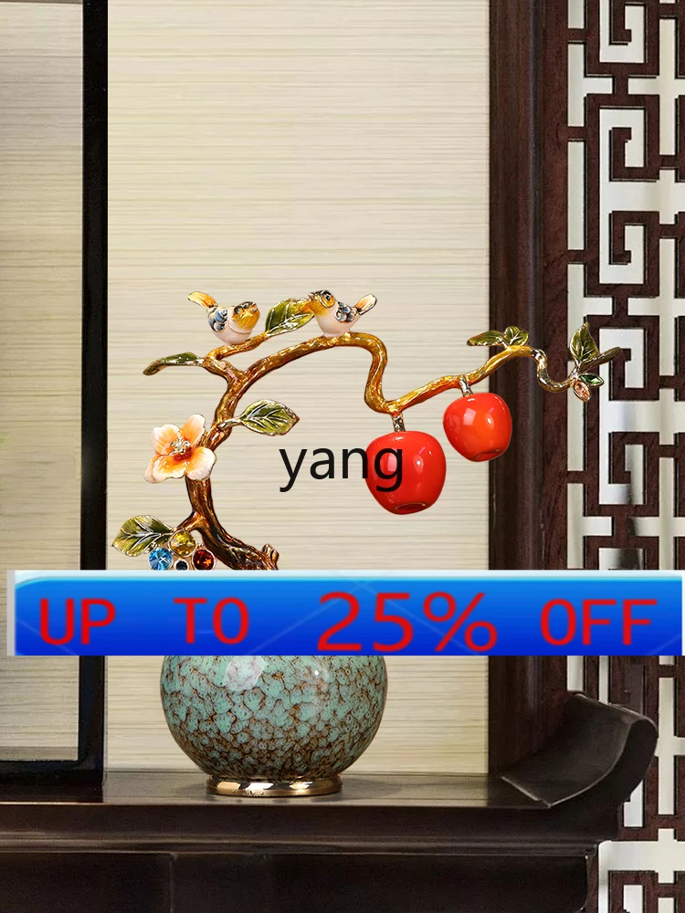 

lmm New Chinese Persimmon Ruyi Ornament Enamel Color High-end Light Luxury High-value Wine Cabinet Decoration