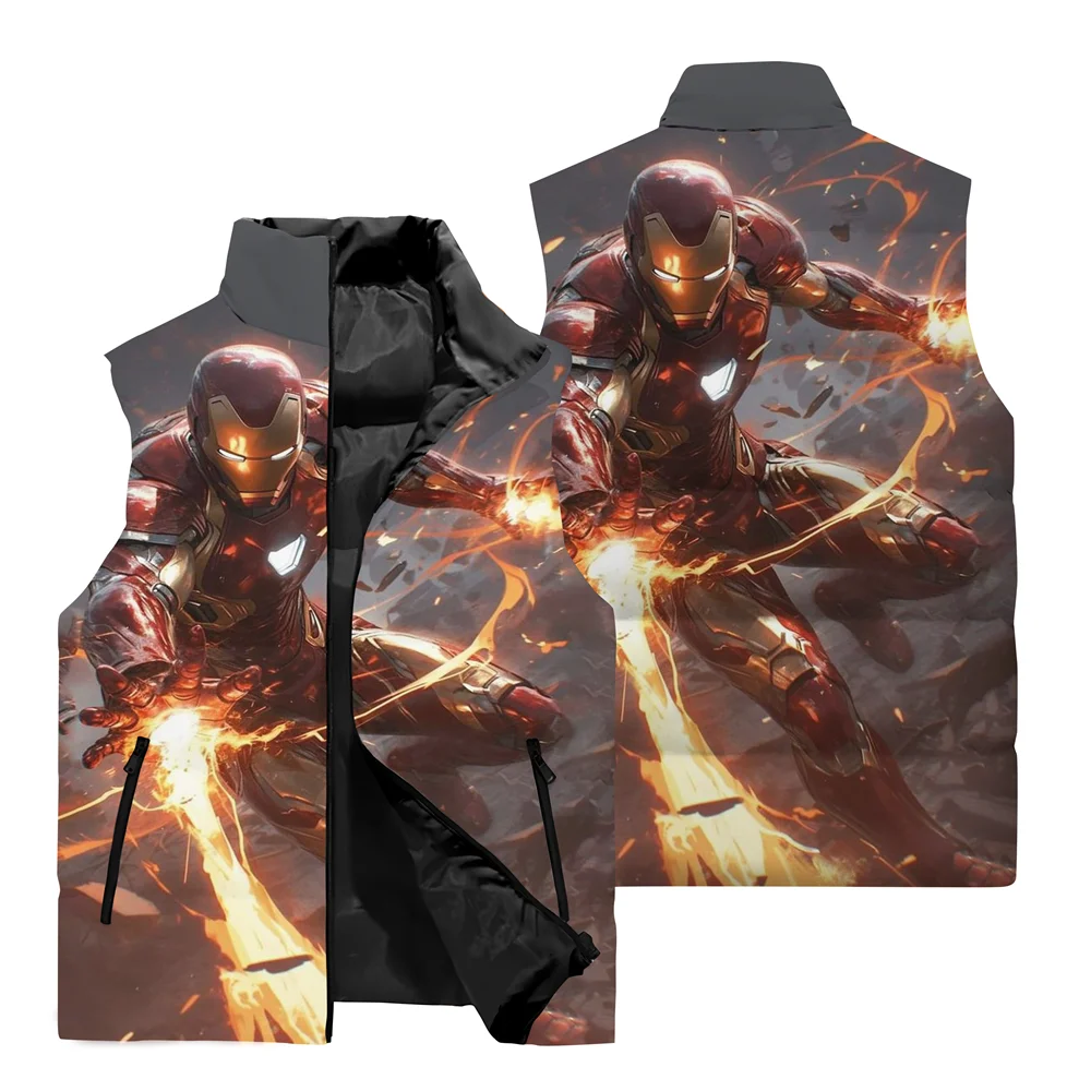 New Fashion Men\'s Sleeveless Vest 3D Printed Marvel Iron Man Pattern Street Hip Hop Sports Jacket Casual Outerwear Men\'sClothing