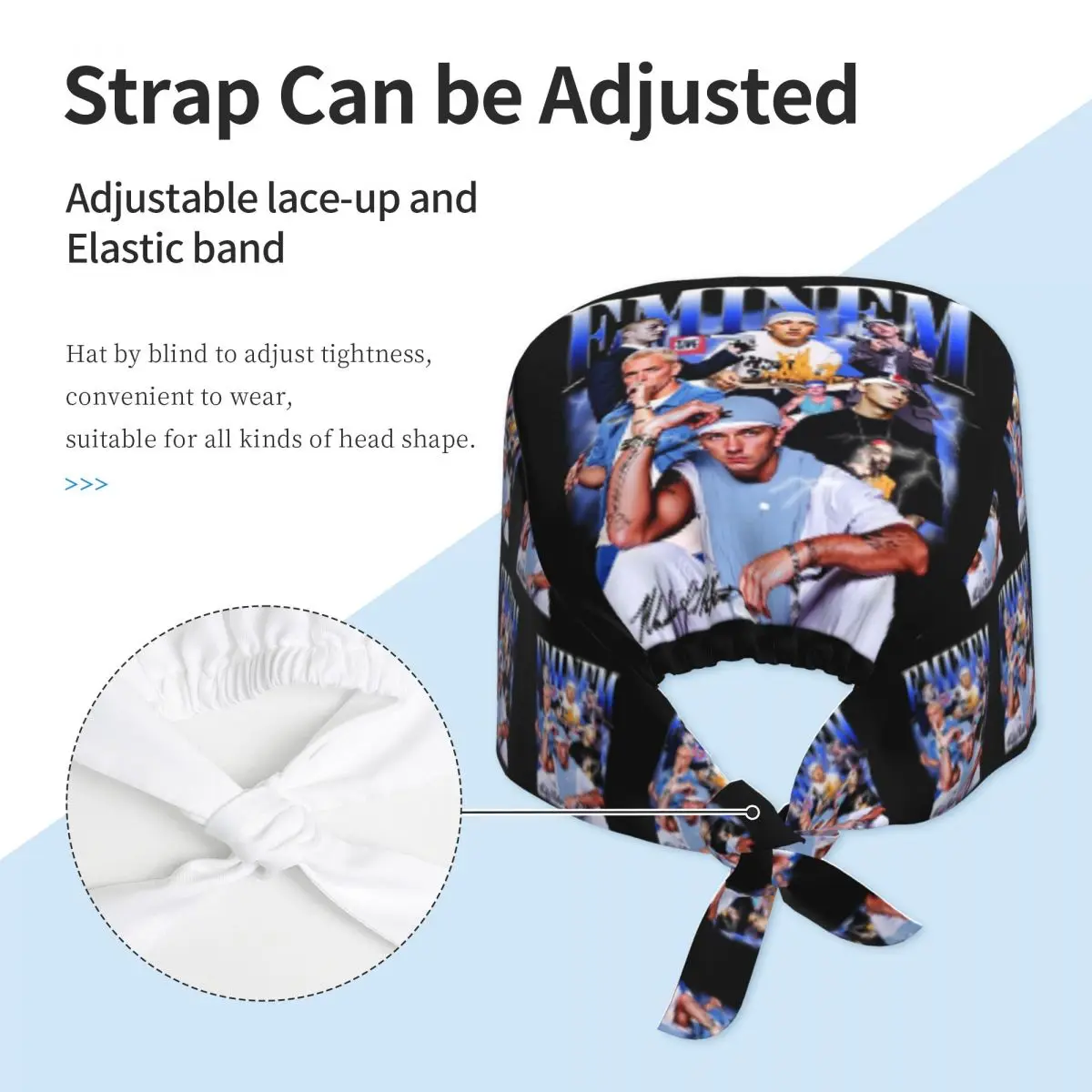 مخصص ايمينيمز الهيب هوب مغني الراب الموظفين الطبية الدعك قبعة للجنسين الموسيقى البوب الأمريكية ل قبعة الطاهي فرك قبعات