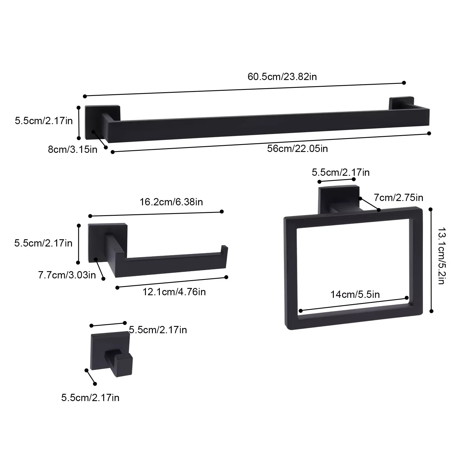 4 قطع مجموعة أجهزة الحمام مجموعة ملحقات الحمام شريط المناشف حامل ورق المرحاض #5