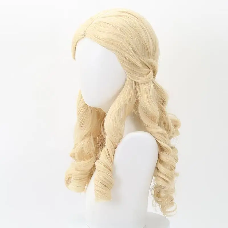 Anime Identity V Little Girl Source of Evil Cosplay Wig Roman Curl Long Hair Heat Resistant Synthetic Fiber Wig With Rose Net