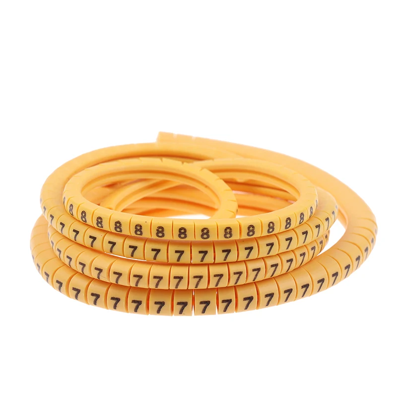 علامات كابل صفراء مكونة من 500 قطعة من الدرجة الاحترافية EC-0.5، مثالية لأسلاك 1، 1.5، 2.5 مم2 #2
