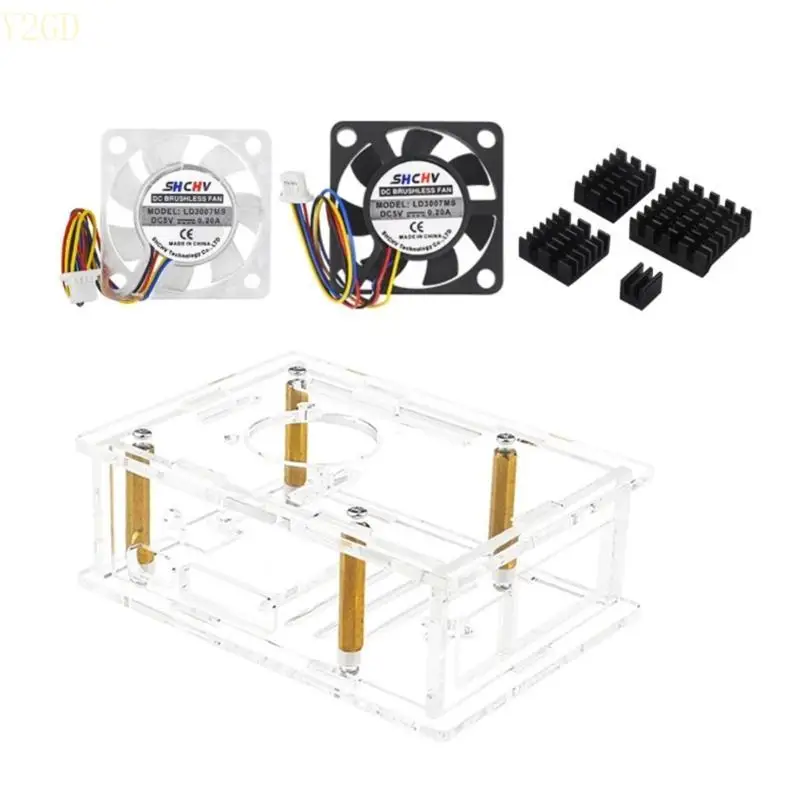 Y2GD -Acryl -Gehäusekoffer Wärme für RPI 5 mit optionaler Kühllüfterkühlabdeckung