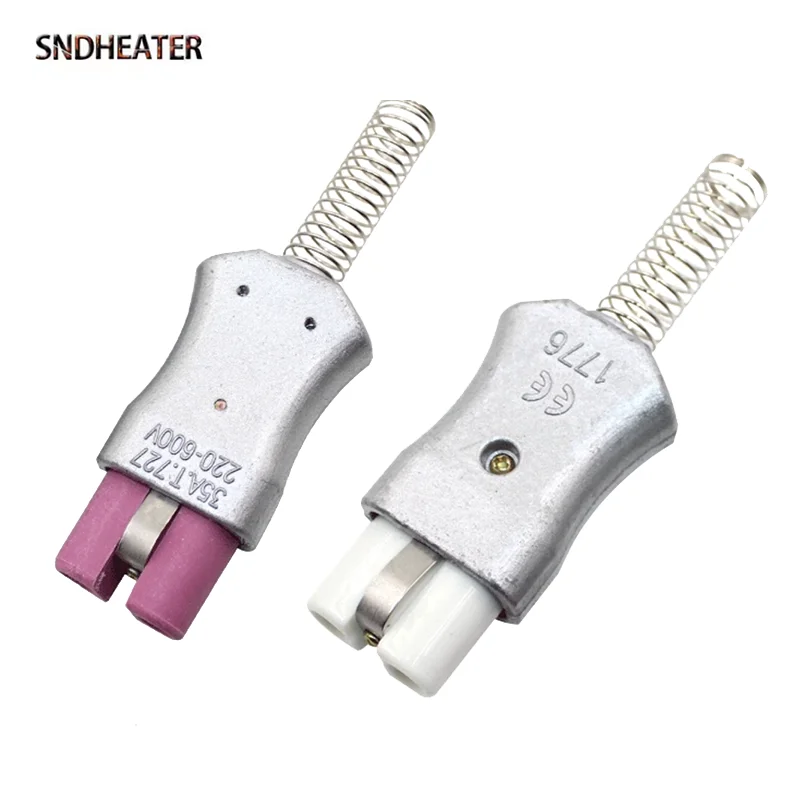 

SNDHEATER 3 шт. T727 Высокотемпературный керамический плоский изогнутый штекер 35А 220В-600В с отверстиями 5 мм и 6 мм для нагревательных элементов