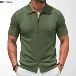 2026 New Men's Business Casual Polo Shirt Summer Short Sleeve Knitted Lapel Breathable Tops High Quality Versatile Shirt for Men