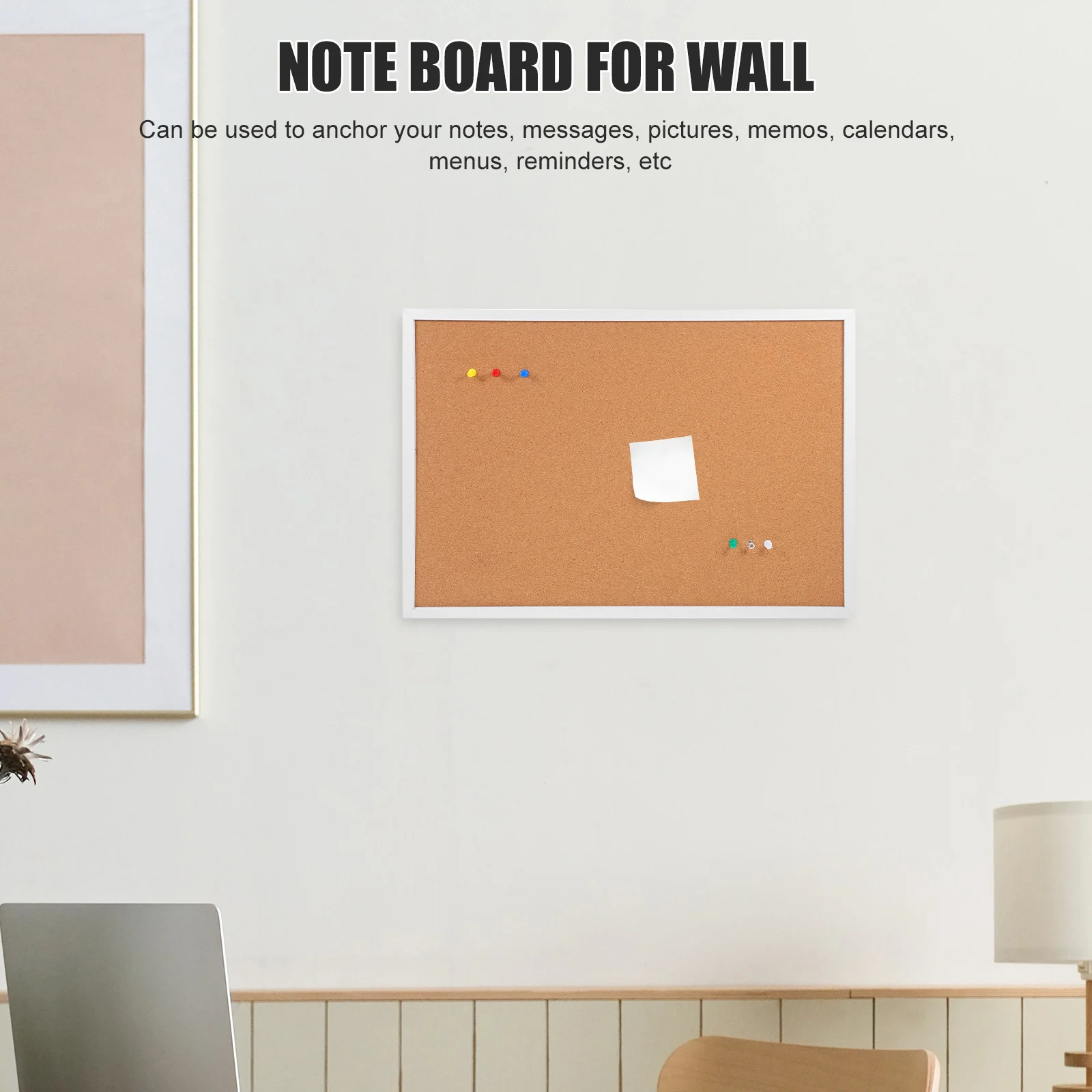 

1Set Cork Board for Office Wall Large Picture Bulletin Board Lightweight Trim Frame Memo Holder for Messages Calendars