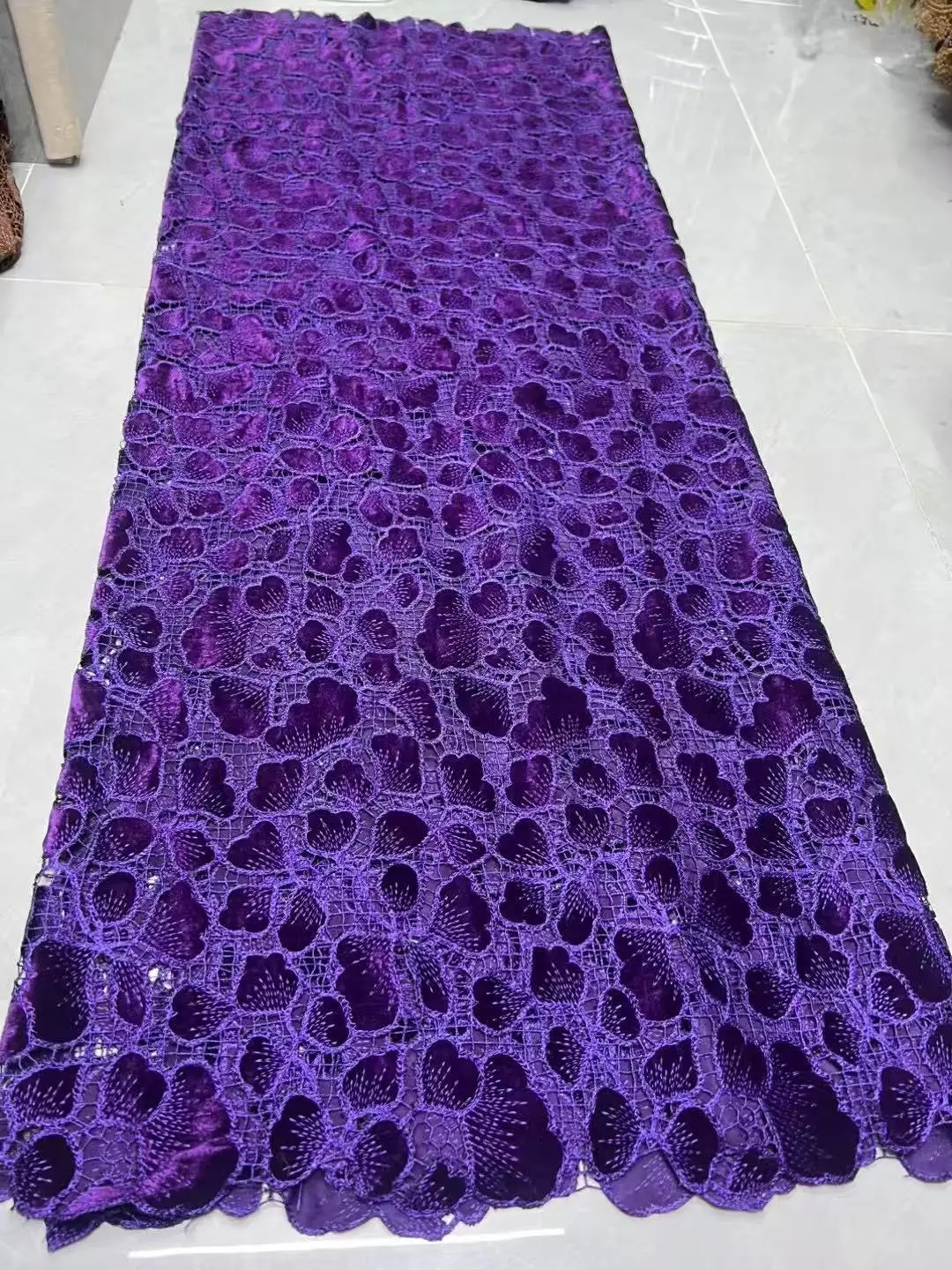 

Highest Quality Original Korea Velvet Lace African Guipure Cord Suede Fabric Modern Traditional Events Celebrants Flannel Dress