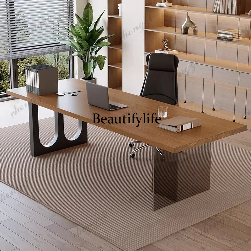 B567 Designer Acrylic Solid Wood Office Desk Modern Simple Living Room Computer Desk Workbench Office Furniture Escritorios