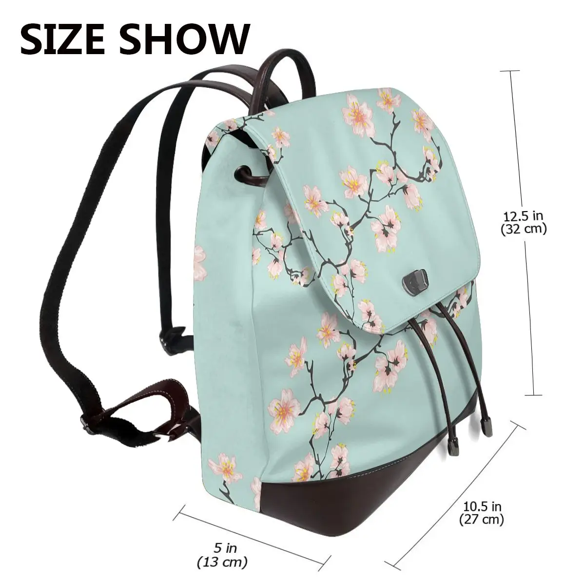 Sakura Cherry Blossom Japanese Flowers Bookbag School Student Bags Hiking Travel Daypack for Women Fashion Derma Backpack