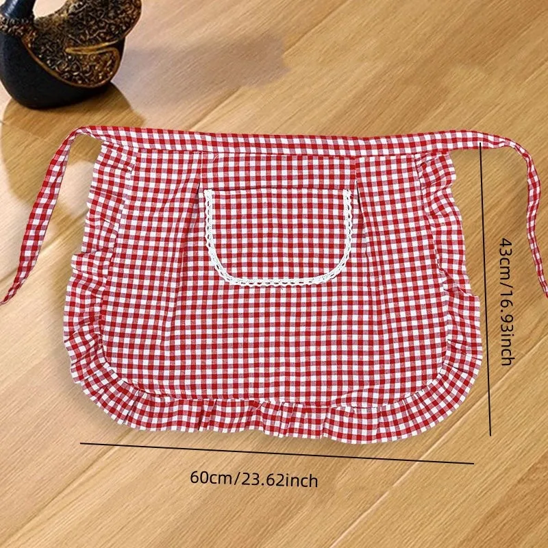 Home Breathable Cotton Half Body Aprons Fashion Kitchen Cooking Half Waist Protect Cover Restaurant Women\'s Workwear