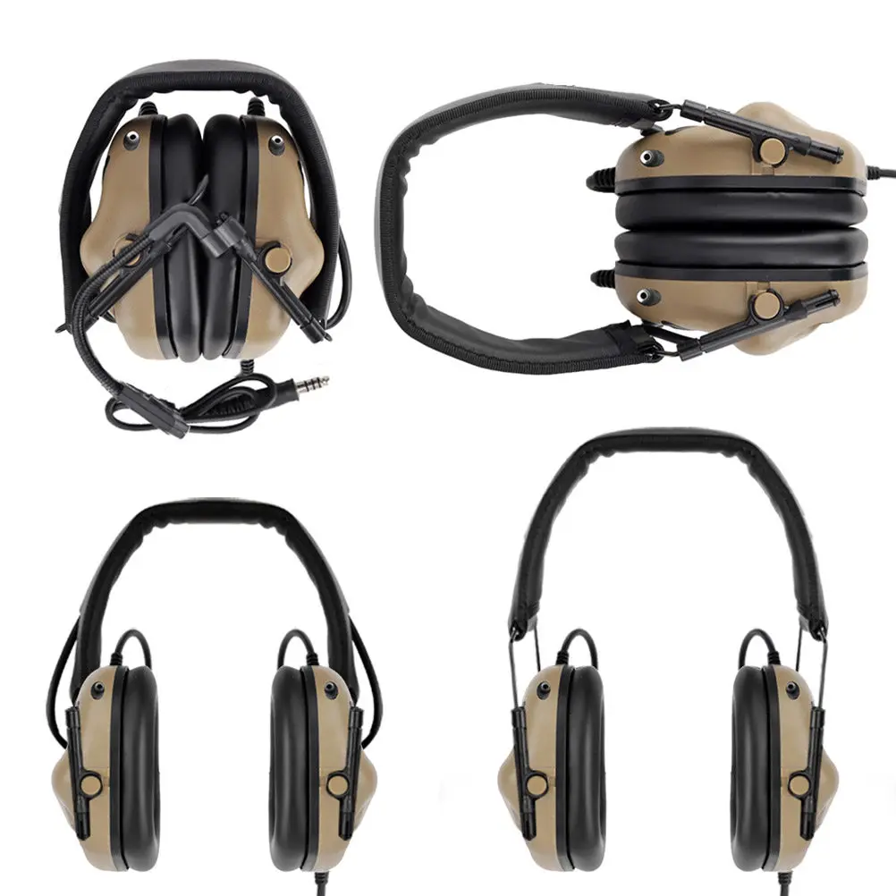 

Тактическая гарнитура с регулируемыми электронными наушниками для стрельбы, без шумоподавления, для охоты на открытом воздухе