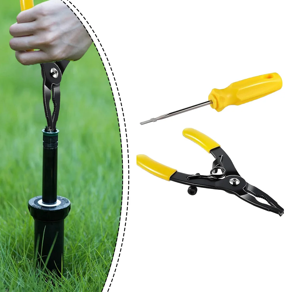 Spray Head Pull Up Pliers/screwdriver Lawn Sprinkler Rotor Adjustment Tool Set With Gear Shaped Clamp Head Prevents Slippage