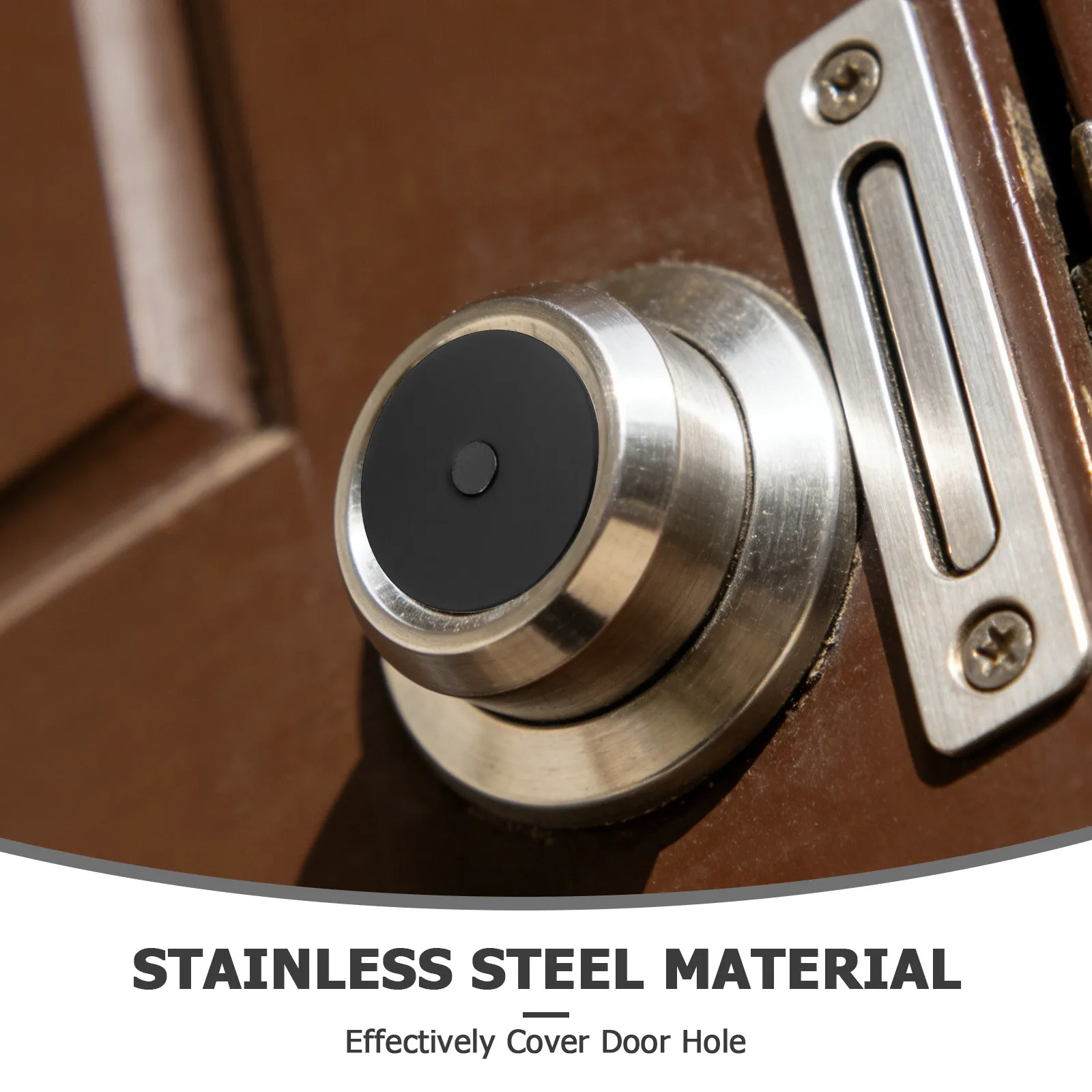 1Set Stainless Steel Door Hole Cover Plate Deadbolt Cover Plate for Door Lock Hole Filler 2.6 Inch Corrosion Resistant