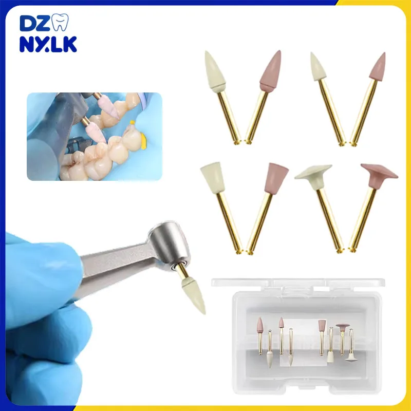 

Dental Rubber Polisher Composite Resin Polishing Grinding Head 2-Step Polishing System For Low-Speed Handpiece Teeth Polisher