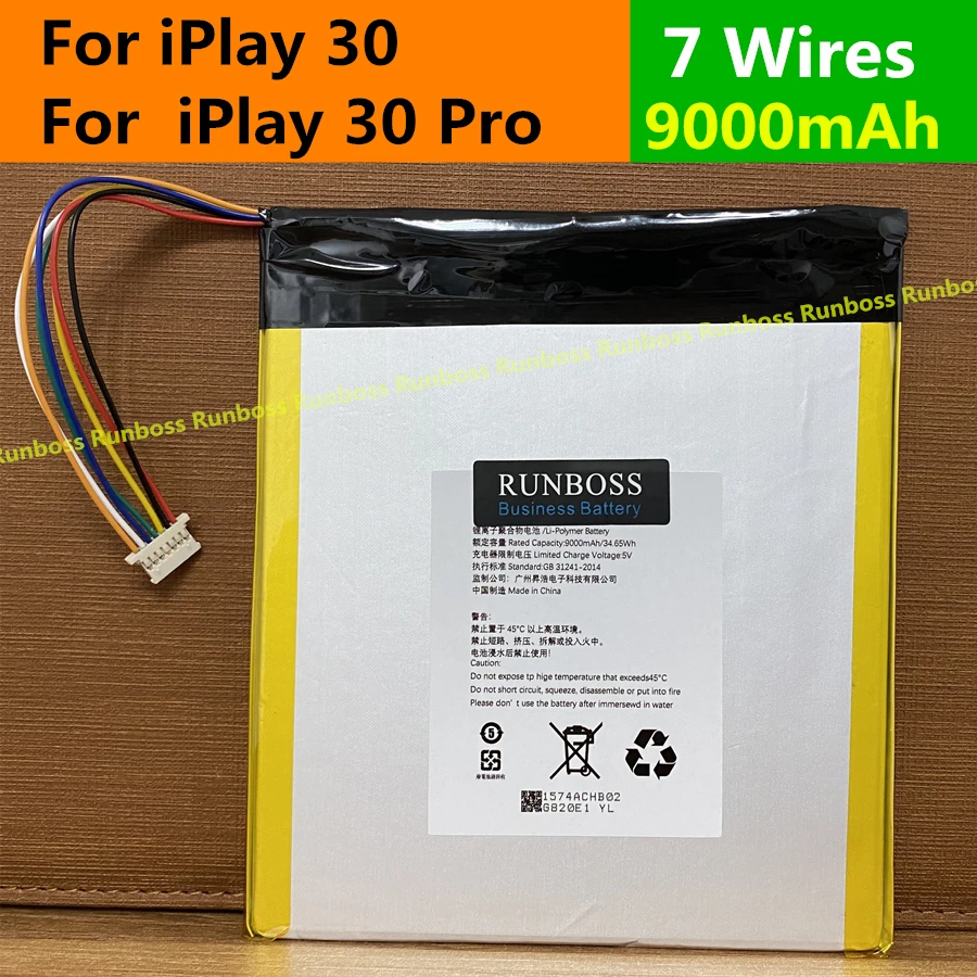 

New 9000mAh Battery for Alldocube Cube iPlay 30 30 Pro 30Pro Tablet PC Accumulator With 7-wire Plug High Quality Batteries