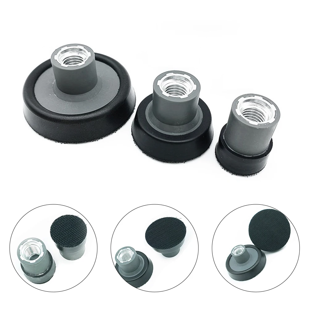 3pcs Polished Disc 1/2/3 Inch Plate Backing Pad Sanding Polishing Holder Sponge For M14 Thread Grinding Tools Replacement Parts