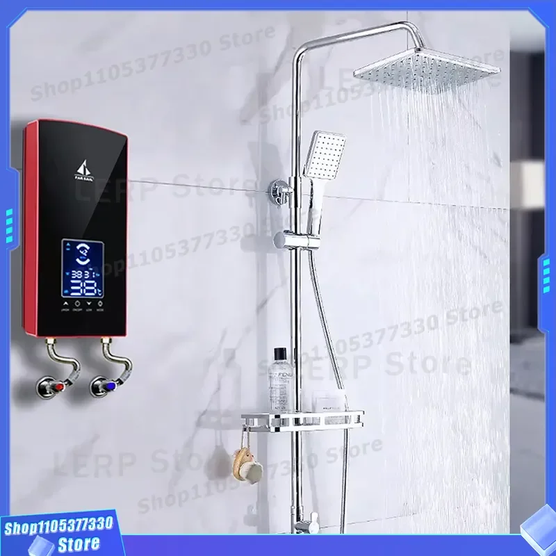 8500W Tankless Electric Water Heater 220V Instant Hot Shower System Compact Design for Bathroom Kitchen Fast Heating Energy
