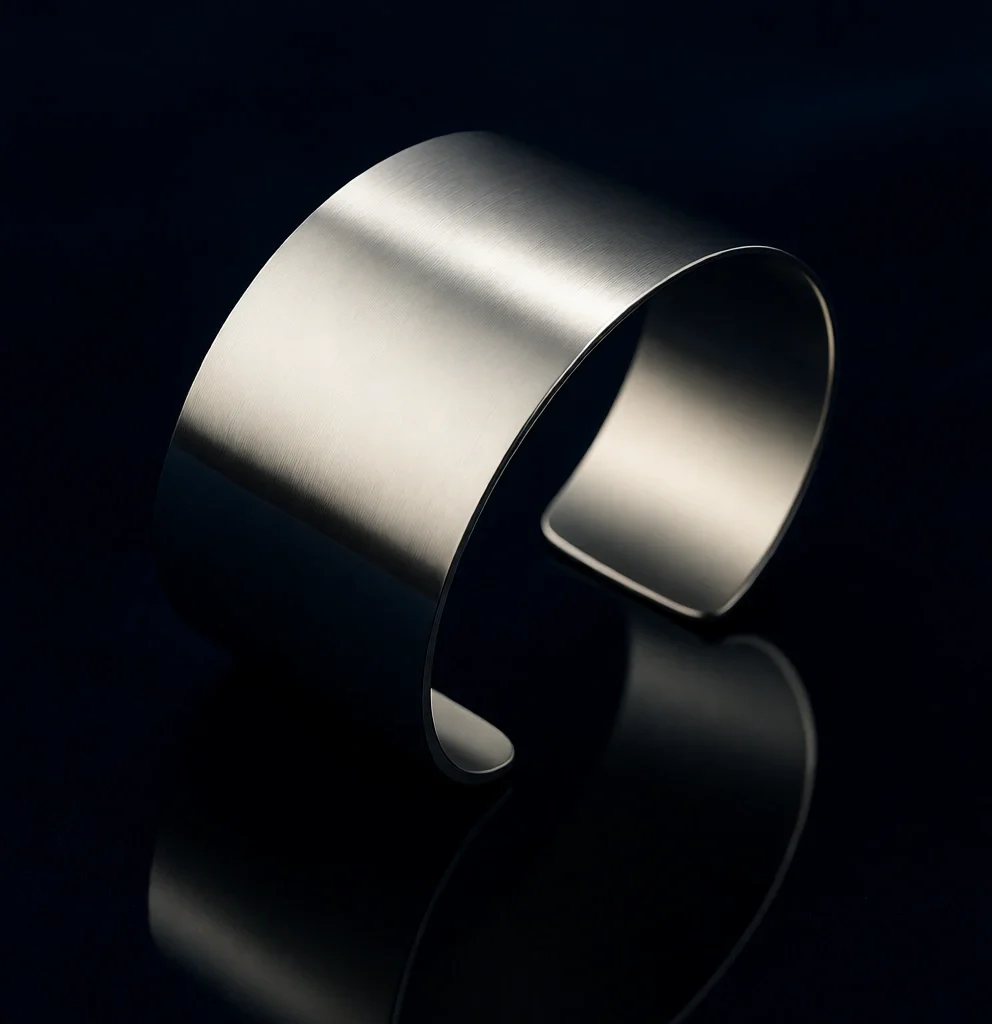 

Серебряный широкий браслет-манжета с выемками, блестящий, из нержавеющей стали, в стиле панк