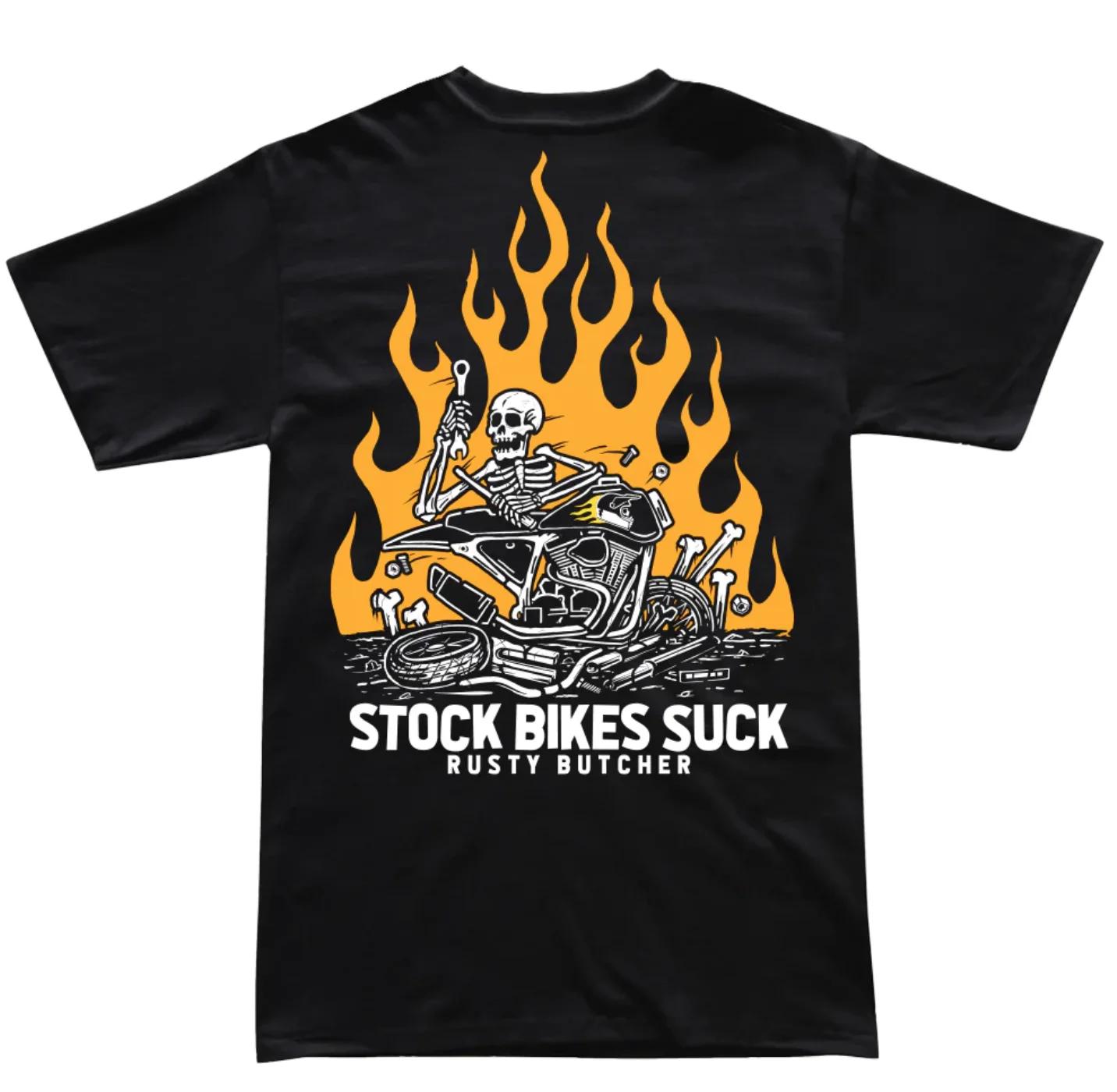 2026 Fashion Printed Men's and Women's T-shirt Rusty Butcher Motorcycle Retro Riding Short Sleeve